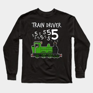 Train Driver 5 Year Old Kids Steam Engine Long Sleeve T-Shirt